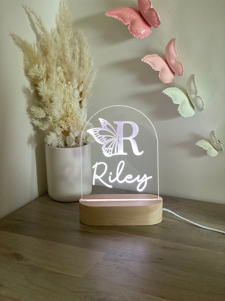 Butterfly monogrammed night light