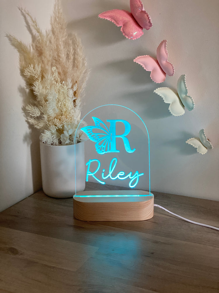 Butterfly monogrammed night light