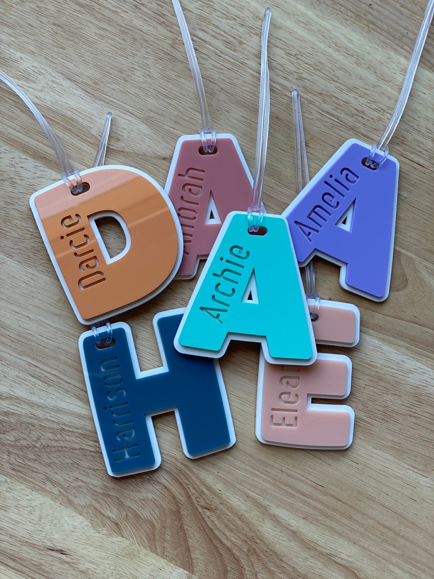 Letter bag tag